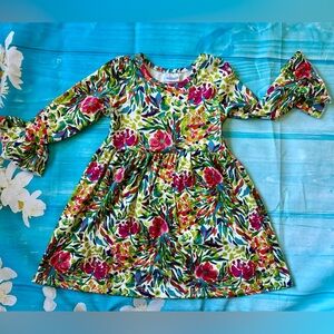 Boutique Artistic Floral Dress 12-2T